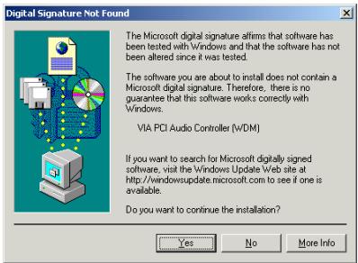 ABIT VL6 - Appendix G. Installing the VIA PCI Audio Drivers for Windows® 2000 - 9