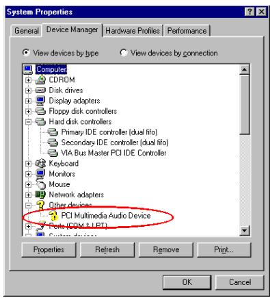 ABIT VL6 - Appendix B. Installing the VIA PCI Audio Driver for Windows® 98 SE - 1