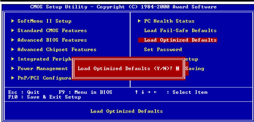 ABIT VL6 - 3-10. Load Optimized Defaults - 1