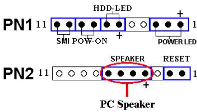 ABIT VL6 - PN2 (Pin 4-5-6-7): Speaker Header - 1