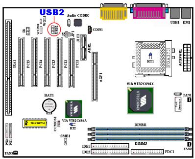 ABIT VL6 - USB2 Headers: Additional USB Plugs Header - 1