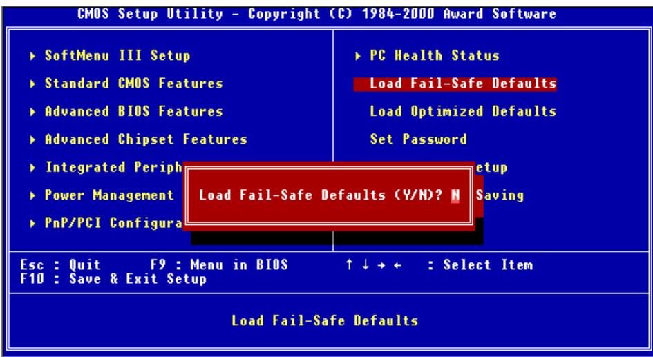 ABIT VP6 - 3-9. Load Fail-Safe Defaults - 1