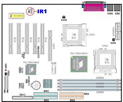 ABIT VP6 - (3). IR1: IR Header (Infrared) - 1