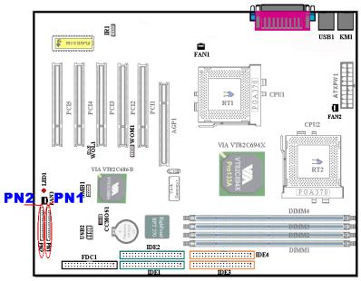 ABIT VP6 - (10). PN1 and PN2 Headers - 1