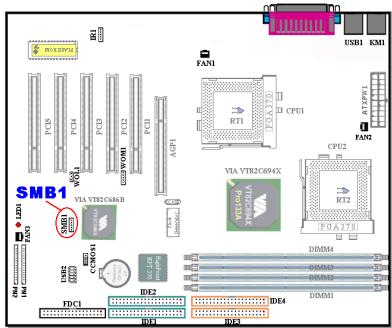 ABIT VP6 - (6). SMB1: System Management Bus Connector - 1