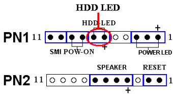 ABIT VT6X4 - PN1 (Pin 6-7): HDD LED Header - 1