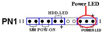 ABIT VT6X4 - PN1 (Pin 1-2-3-4-5): Power LED Headers - 1