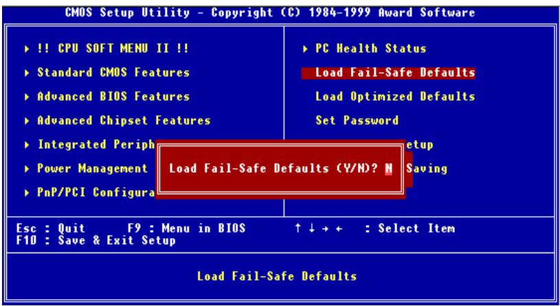 ABIT VT6X4 - 3-9. Load Fail-Safe Defaults - 1