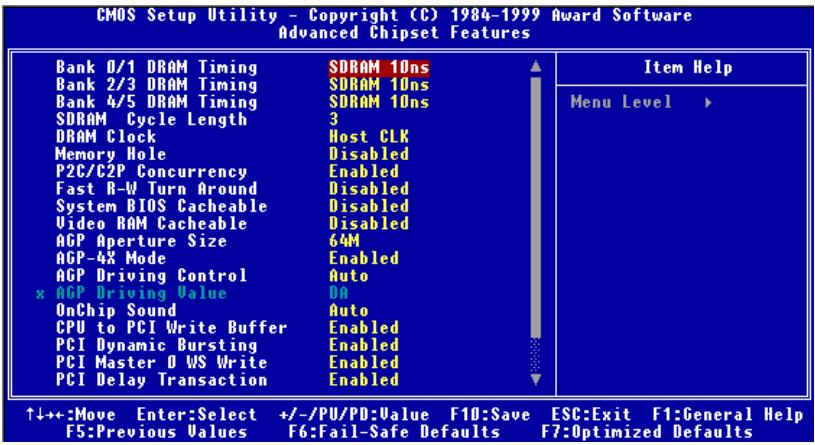 ABIT VT6X4 - 3-4. Advanced Chipset Features Setup Menu - 1