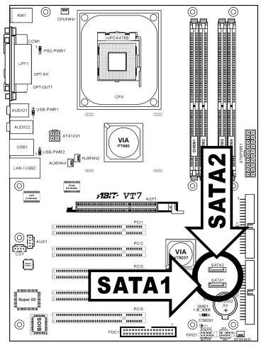 ABIT VT7 - (11). Serial ATA Connectors - 1