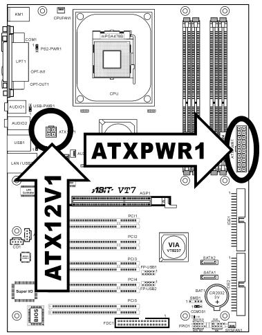 ABIT VT7 - (1).ATX Power Input Connectors - 1
