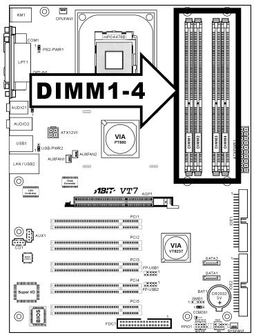 ABIT VT7 - 2-3. Install System Memory - 1