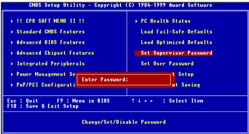 ABIT WX6 - 3-11. Set Supervisor Password / Set User Password - 1