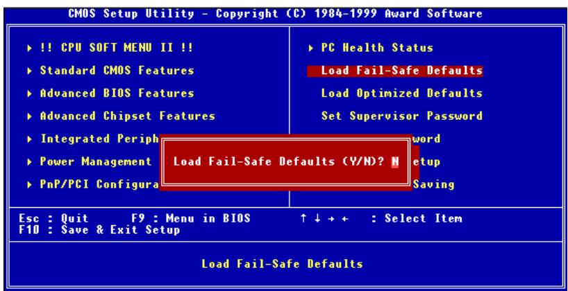 ABIT WX6 - 3-9. Load Fail-Safe Defaults - 1