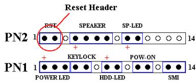 ABIT WX6 - PN2 (Pin 1-2): Hardware Reset Switch Header - 1