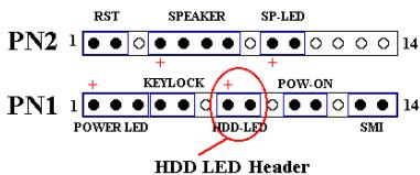 ABIT WX6 - PN1 (Pin 7-8): HDD LED Header - 1