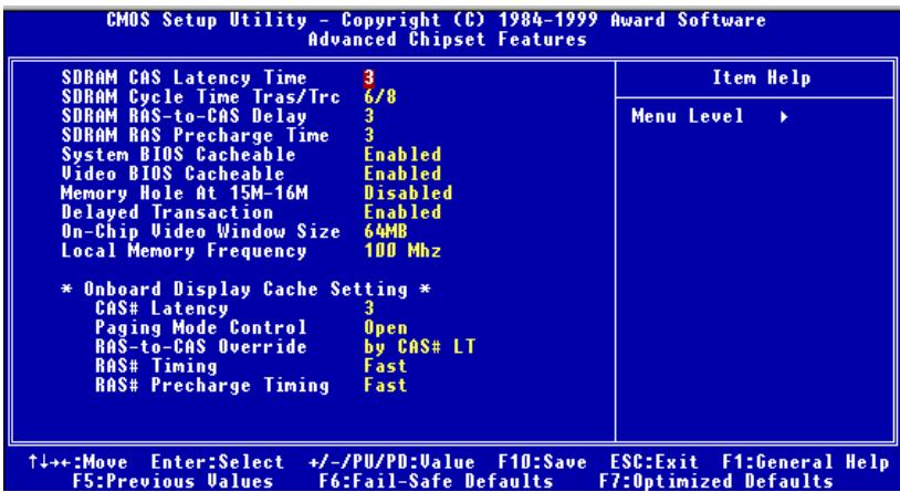 ABIT WX6 - 3-4. Advanced Chipset Features Setup Menu - 1