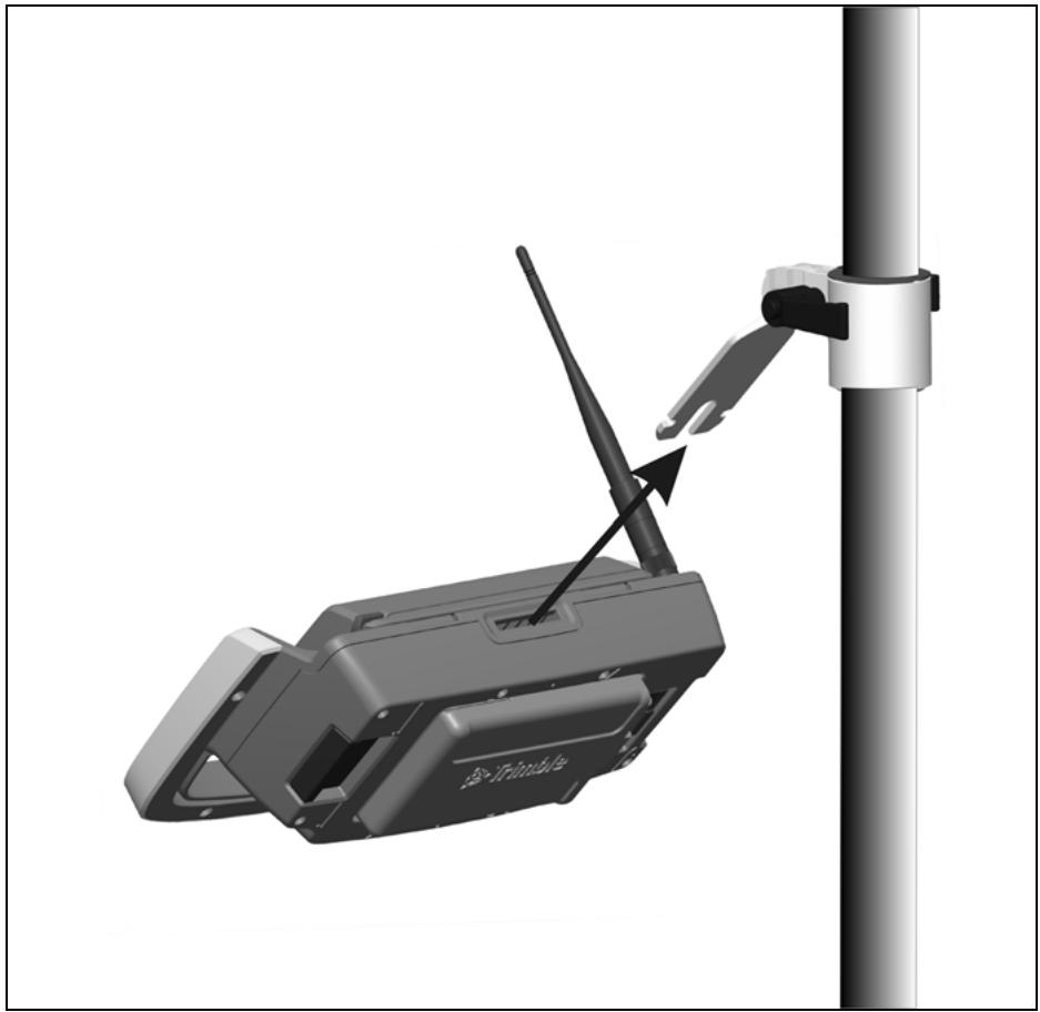 TRIMBLE S SERIES TOTAL STATION - Attaching the Trimble Robotic Holder to the Rod - 1