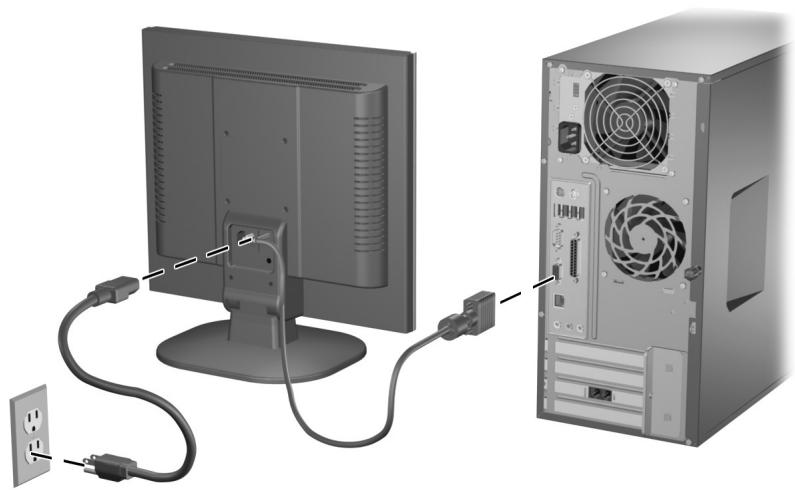 COMPAQ F1523 - Connecting the Monitor - 1