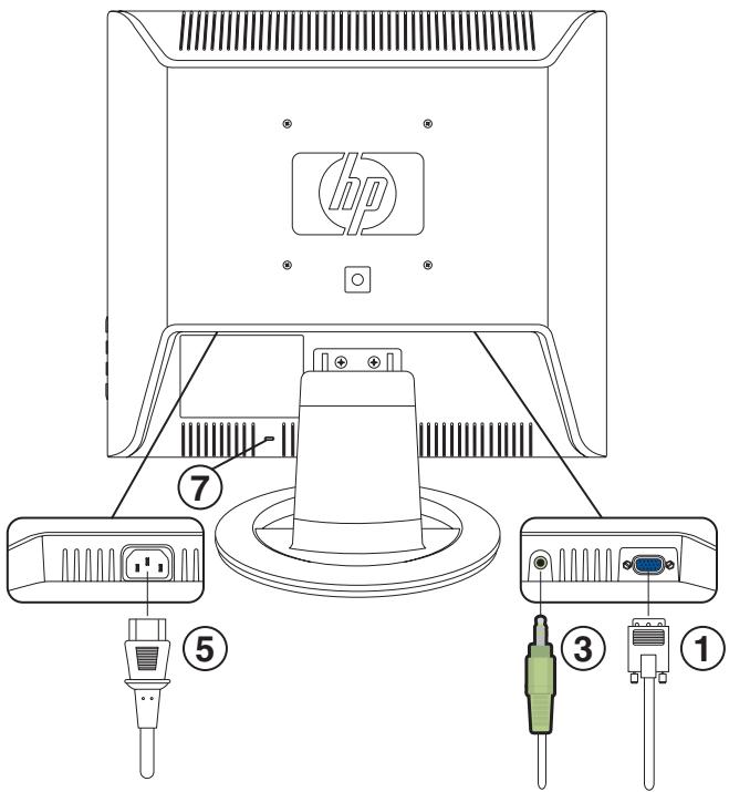 COMPAQ F1905 - To Connect the VGA Cable - 1