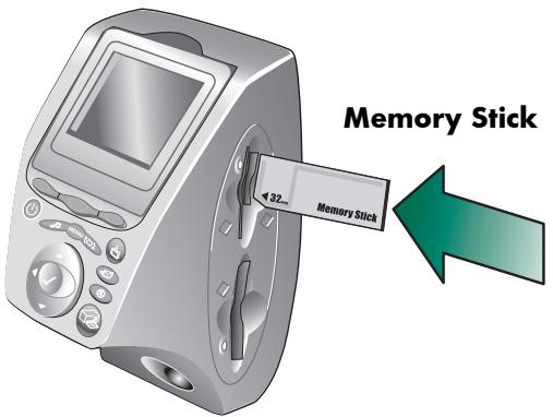 COMPAQ PHOTOSMART 1315 - To insert a Memory Stick: - 1