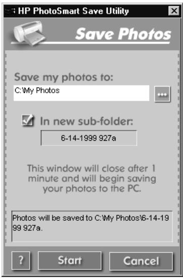 COMPAQ PHOTOSMART P1000 - To save photo files: - 1
