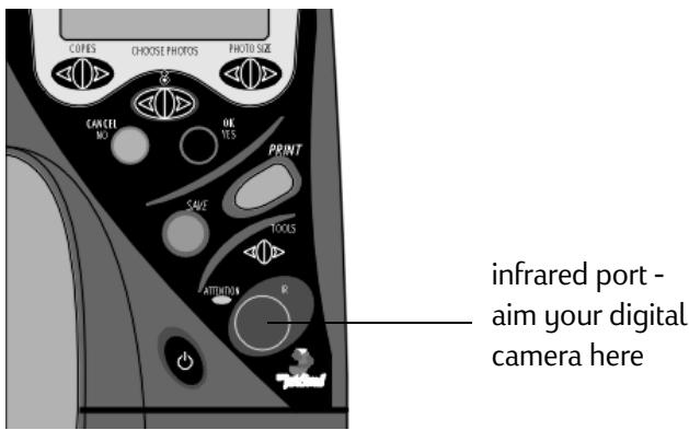 COMPAQ PHOTOSMART P1000 - To send photos to the printer using infrared: - 1