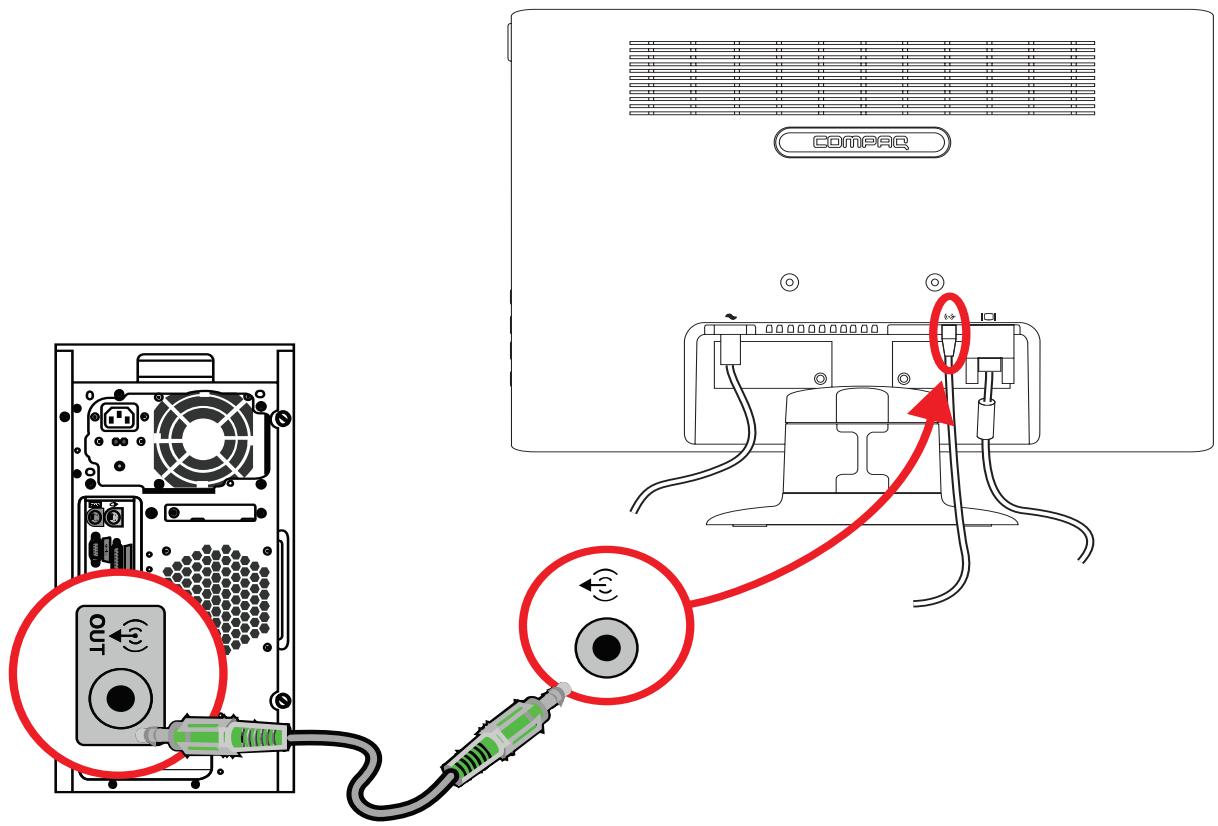 COMPAQ Q2009 - Connecting the Audio Cable - 1