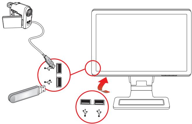 COMPAQ VS19 - Branchement des périphériques USB au moniteur - 1