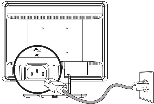 COMPAQ W2007 - Connecting the Power Cable - 2