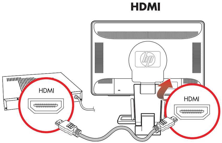 COMPAQ W2338H - Connecting the HDMI Cable (Select Models Only) - 1
