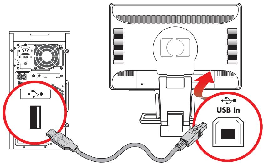 COMPAQ W2338H - Connecting the USB Hub Cable (Select Models Only) - 1