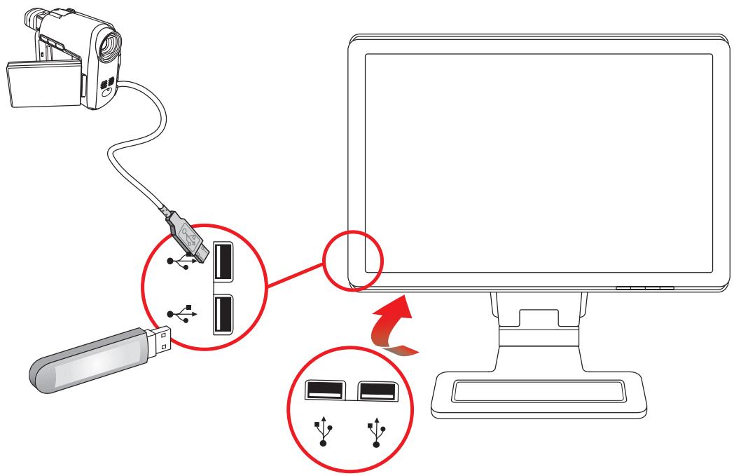 COMPAQ W2338H - Connecting USB Devices to the Monitor (Select Models Only) - 1