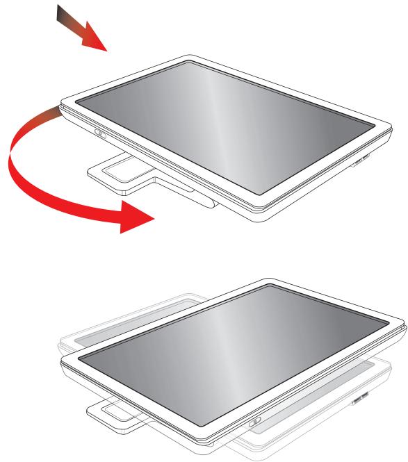 COMPAQ W2338H - Unfolding the double-hinged monitor - 2