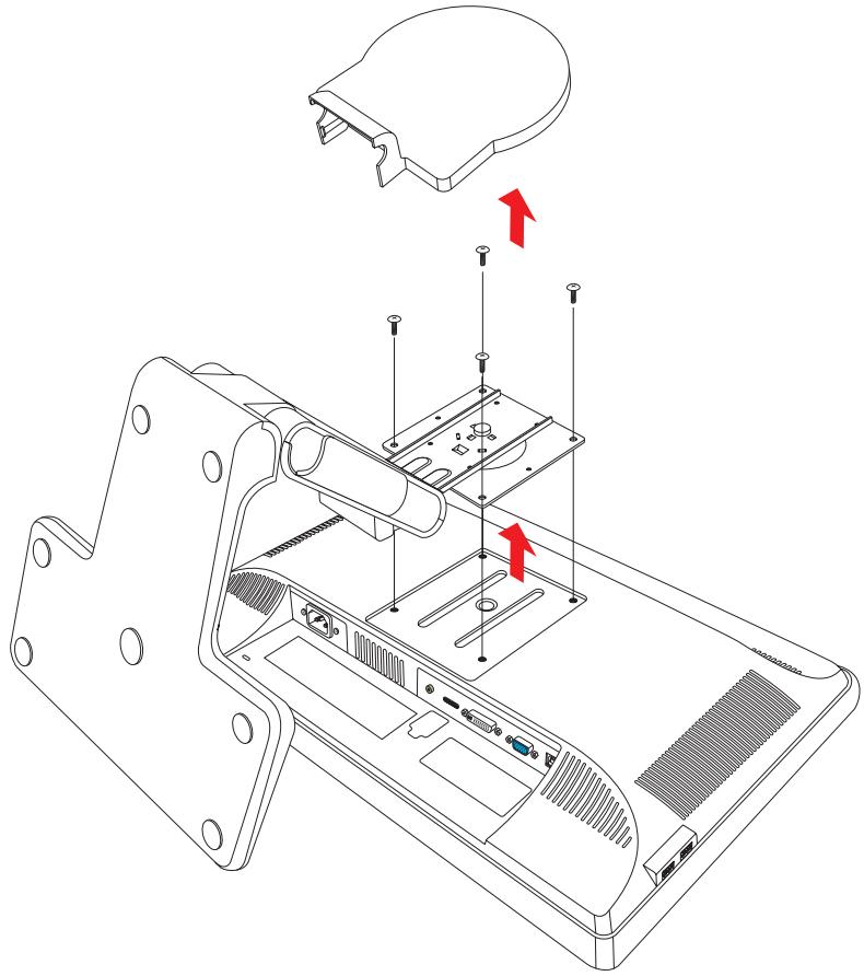 COMPAQ W2408 - Preparing the double-hinged monitor for wall-mounting - 2