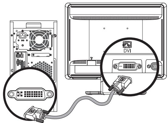 COMPAQ W2408 - Connecting the VGA (Analog) or DVI-D (Digital) Cable - 2