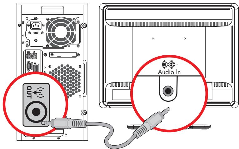 COMPAQ W2448H-HC - Connecting the Audio Cable - 1