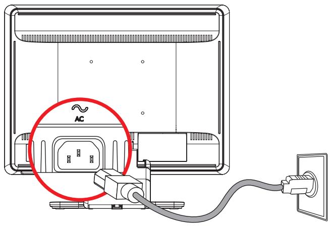 COMPAQ W2448H-HC - Connecting the Power Cable - 2