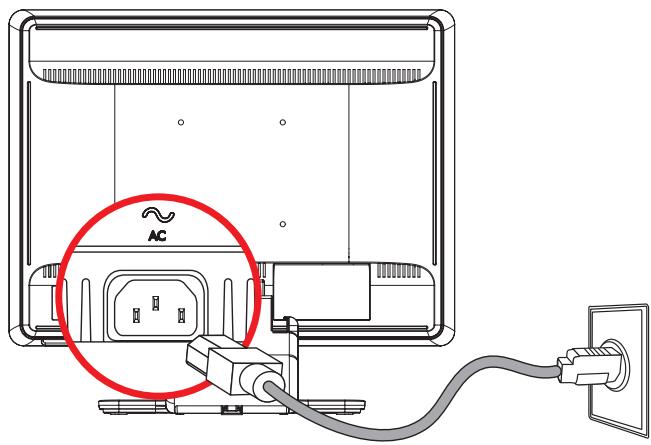 COMPAQ W2558HC - Connecting the Power Cable - 2