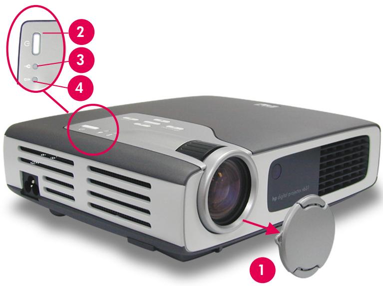 COMPAQ XB31 - Mise sous et hors tension du projecteur (suite) - 1