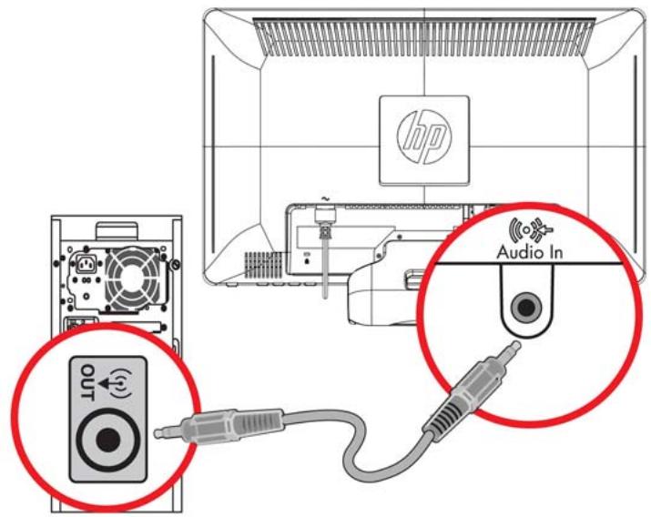 COMPAQ 1910 - Connecting the Audio Cable - 1