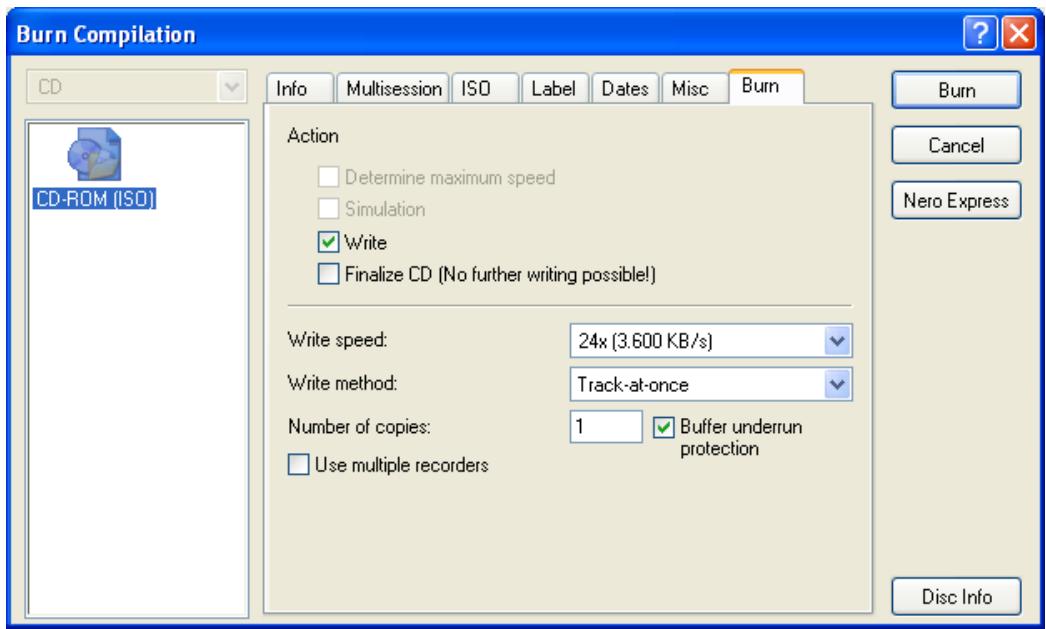 NERO 6-BURNING ROM - The Burn tab - 1