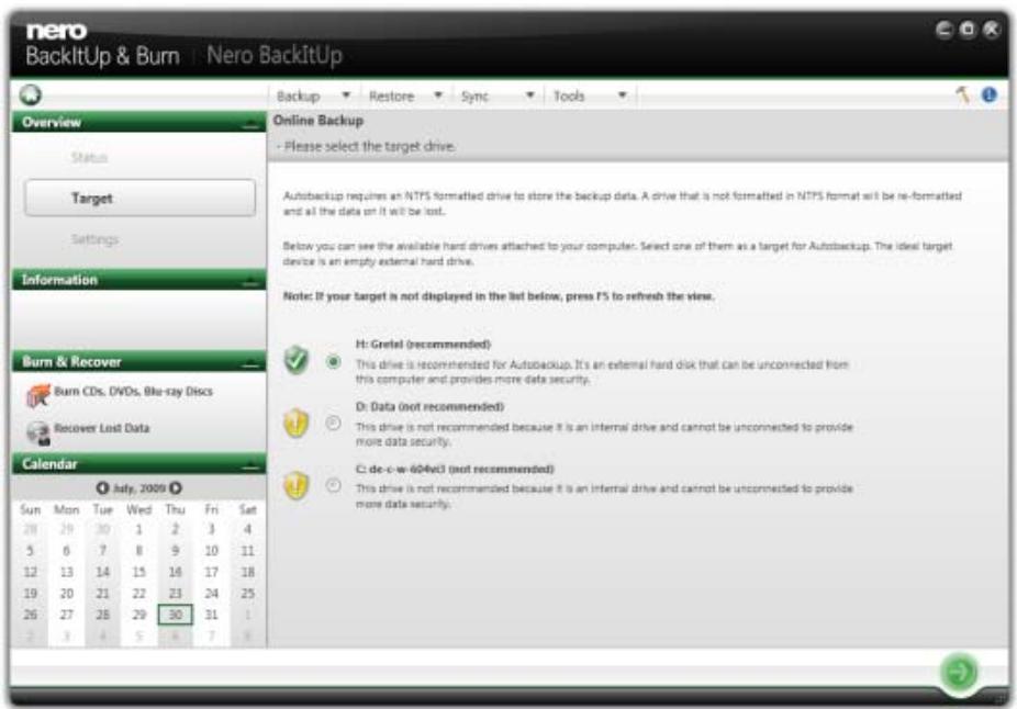 NERO BACKITUP AND BURN - Storing on Hard Drive With Autobackup - 3