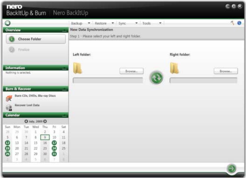 NERO BACKITUP AND BURN - Syncing Folders - 1