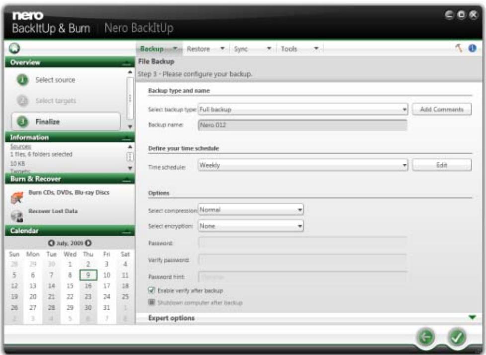 NERO BACKITUP AND BURN - Click the button. - 2