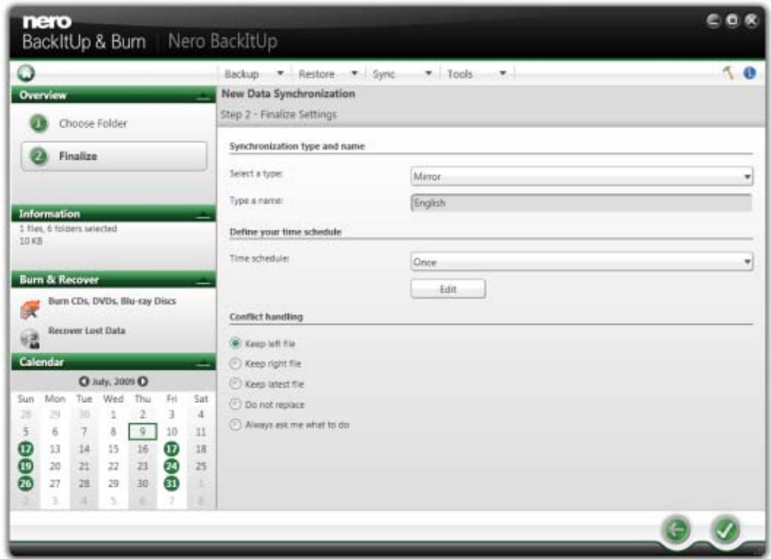 NERO BACKITUP AND BURN - Syncing Folders - 2
