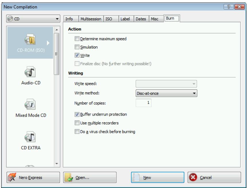 NERO BURNING ROM - Burn Compilation Window - 1