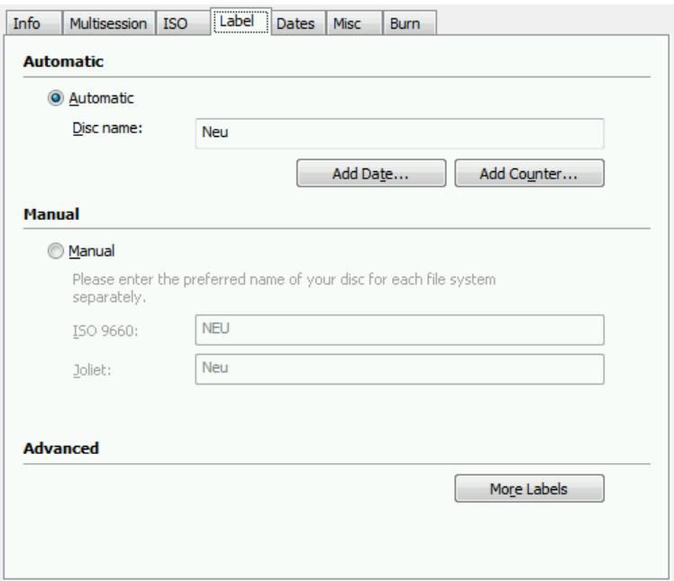 NERO BURNING ROM - Label Tab - 1