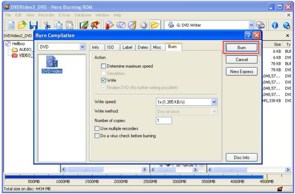 NERO BURNING ROM 6 - Creating a compilation, and burning and printing LightScribe labels - 22
