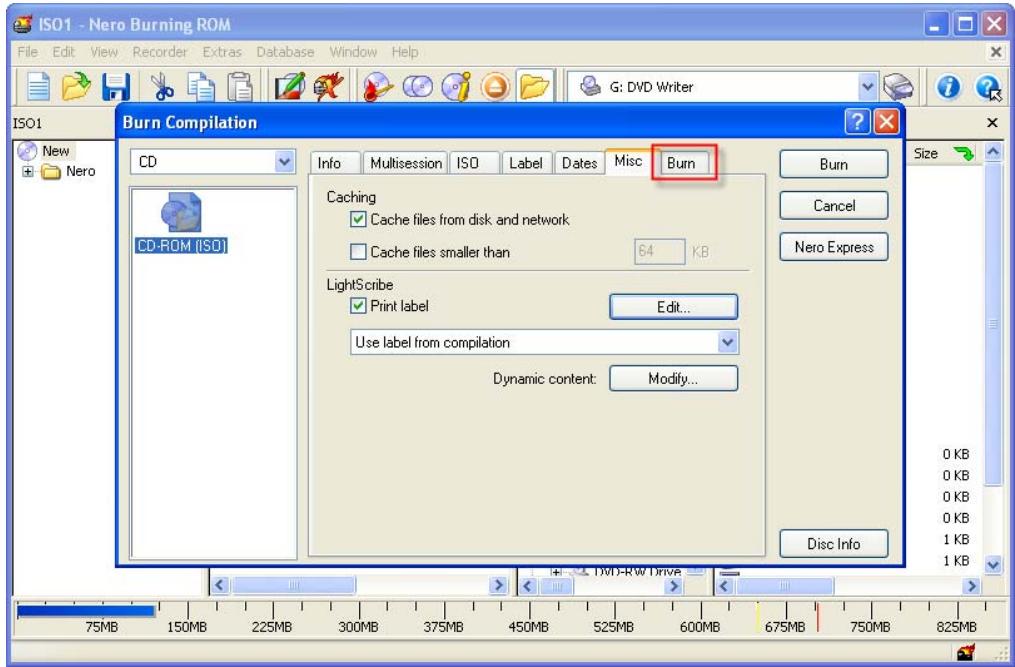 NERO BURNING ROM 6 - Creating a compilation, and burning and printing LightScribe labels - 21